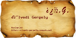 Ölvedi Gergely névjegykártya